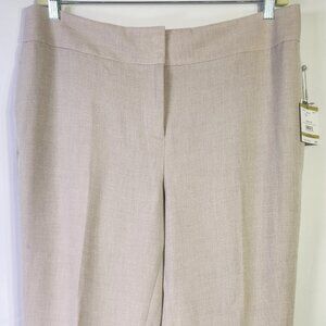 NWT Kasper Women’s Tan Pleated Front Straight Leg Dress Slacks – Size 14